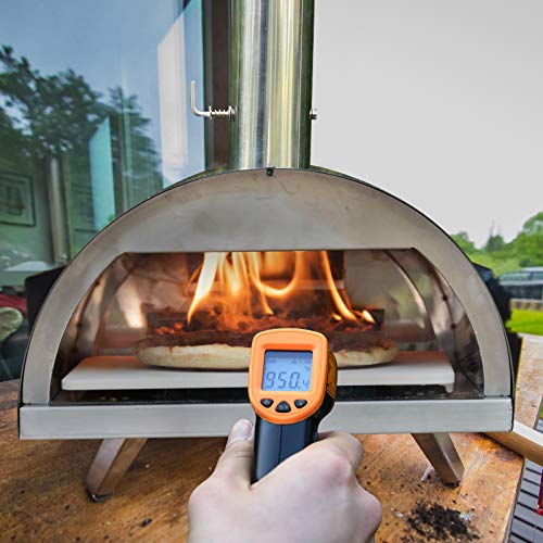 CHANGE MOORE 12 Inch Outdoor Pizza Oven Wood Fired with Insulated Lining, Portable Wood Pellet Pizza Oven with Cover, Pizza Stone, and Thermometer