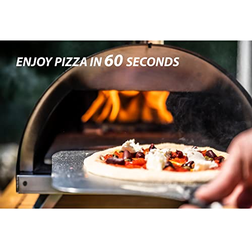 CHANGE MOORE 12 Inch Outdoor Pizza Oven Wood Fired with Insulated Lining, Portable Wood Pellet Pizza Oven with Cover, Pizza Stone, and Thermometer