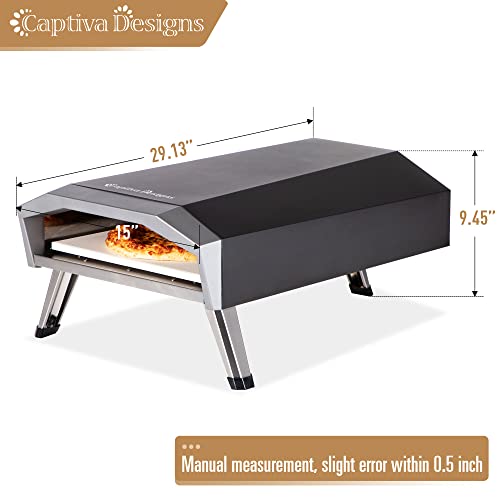 Captiva Designs Portable Outdoor Pizza Oven, Gas Pizza Oven for 13" Pizza, Propane Pizza Maker with Necessary Accessories - Ideal for Any Outdoor Kitchen