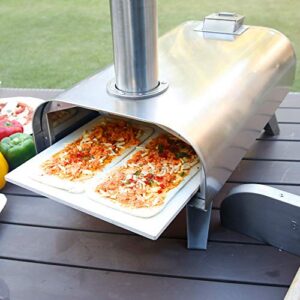 BIG HORN Pizza Oven, Outdoor Portable Pellet Pizza Oven Rapid Heating Stainless Steel with Natural Pellet Pizza Maker Pizza Machine