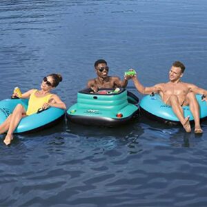 Bestway Hydro-Force Glacial Sport 9.43 Gallon Vinyl Inflatable Floating Cooler with Integrated Cupholders for Pools, Beaches, and Lakes, Teal