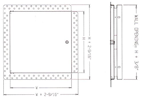 Acudor DW-5040 Access Panel Flush Door Drywall Bead Flange 16"x16"