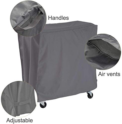 Hysbame Grey Cooler Cover Universal Waterproof Durable Rolling Cooler Patio ，Fits Most 80 Quart Rolling Cooler Cart Cover, Outdoor Beverage Cart, Patio Ice Chest Protective Covers