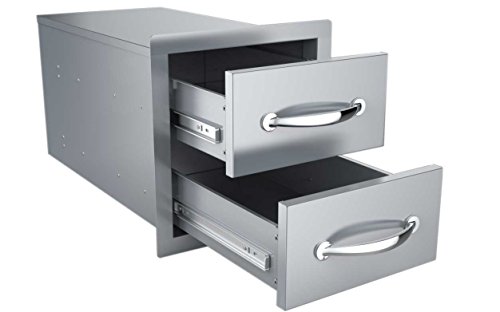 SUNSTONE B-DD12 14-Inch Flush Double Access Drawer