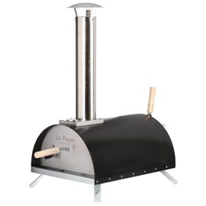 wppo llc le peppe portable wood-fired pizza oven- #1 seller black