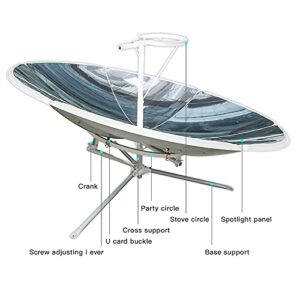 LiuWHweiXunDa Outdoor Ovens,Solar Cooker Stove Kits,1800W Portable Parabolic Solar Cooker,Concentrating Solar Cooker, 59 Inch Foldable Solar Cooker, Solar Cooker Parabolic Portable Stoves Magnesia