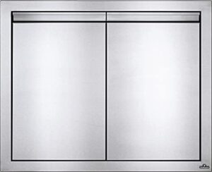 napoleon built-in component - bi-3024-2d - double door, stainless steel, 30-inches wide by 24-inches tall, durable anodized aluminum handles, soft close hardware, napoleon stamp detail
