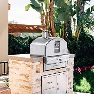 Summerset 'The Oven' Outdoor Built-in or Counter Top Large Capacity Gas Oven with Pizza Stone and Smoker Box, 304 Stainless Steel Construction, Natural Gas