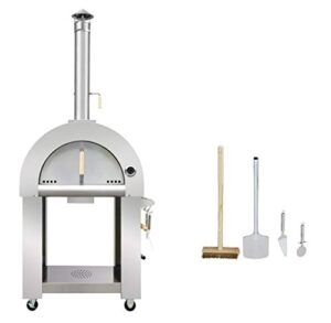 32.5" wood fired stainless steel artisan pizza oven or grill, outdoor or indoor