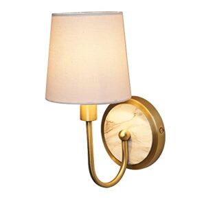 Catalina Lighting 20934-000 Mid-Century Modern Aubrey 1-Light Faux Marble Wall Sconce, 5", Antique Brass