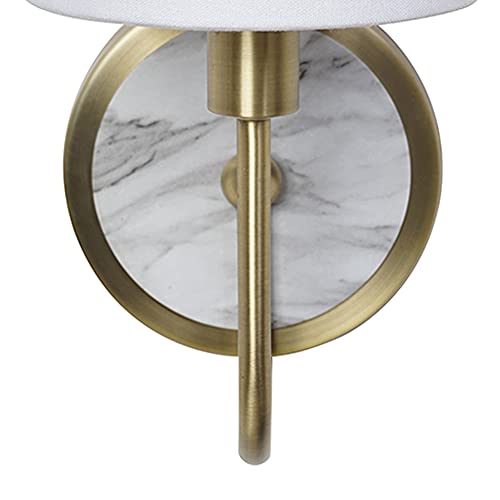 Catalina Lighting 20934-000 Mid-Century Modern Aubrey 1-Light Faux Marble Wall Sconce, 5", Antique Brass