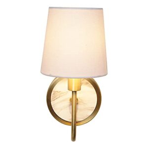 Catalina Lighting 20934-000 Mid-Century Modern Aubrey 1-Light Faux Marble Wall Sconce, 5", Antique Brass