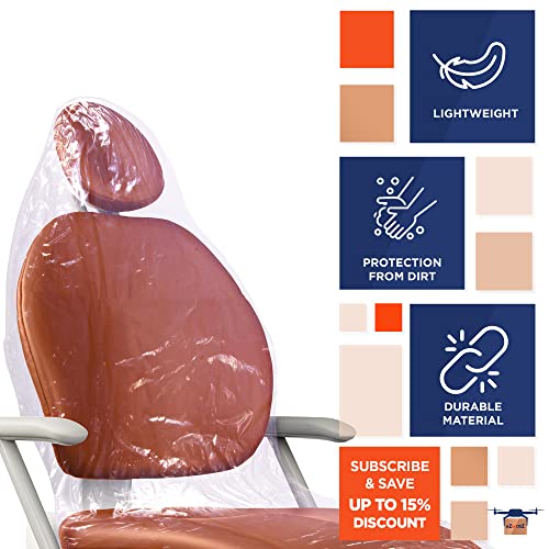 EZGOODZ Disposable Chair Covers 29" x 80", Pack of 125 Full Plastic Dental Chair Covers 0.5 Mil Polyethylene, Durable Dental Disposable Covers for Hospitals, Salons