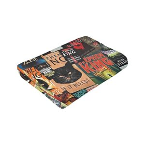 The Full Collection of Stephen King Books Flannel Blanket Lightweight Cozy Bed Blankets Soft Throw Blanket Fit Couch Sofa Suitable for All Season50 X40