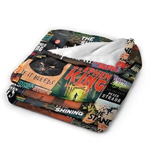 The Full Collection of Stephen King Books Flannel Blanket Lightweight Cozy Bed Blankets Soft Throw Blanket Fit Couch Sofa Suitable for All Season50 X40