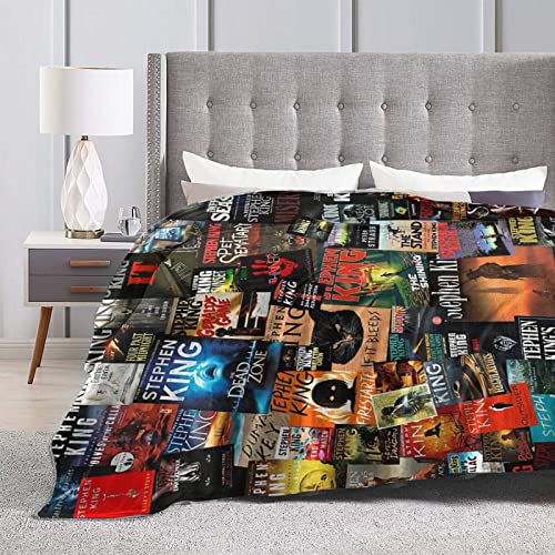 The Full Collection of Stephen King Books Flannel Blanket Lightweight Cozy Bed Blankets Soft Throw Blanket Fit Couch Sofa Suitable for All Season50 X40