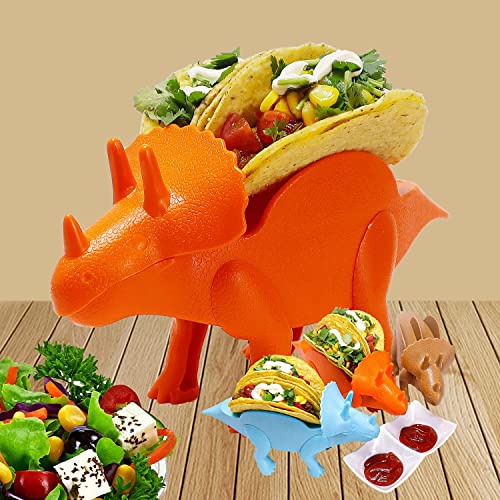 Dinosaur Taco Holders Set of 3,Holds 2 Tacos Each,Dinosaur Taco Stand for Kid,Tortilla Holder for Fun Taco Tuesday Party