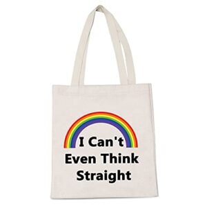 levlo rainbow lgbt lesbian gay pride bags i can't even think straight shopping bags birthday present (i can't even think straight)