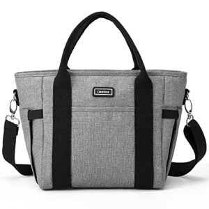 clearlove insulated lunch bag for women large warm lunch box for adults food storage tote water resistant ice cooler grey x-large