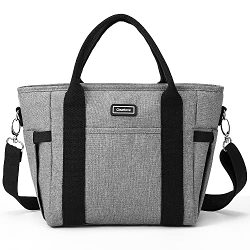 Clearlove Insulated Lunch Bag for Women Large Warm Lunch Box for Adults Food Storage Tote Water Resistant Ice Cooler Grey X-Large