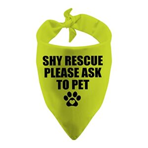 1 piece rescue dog shy rescue please ask to pet dog bandana ask to pet handkerchief scarf (shy rescue yellow)