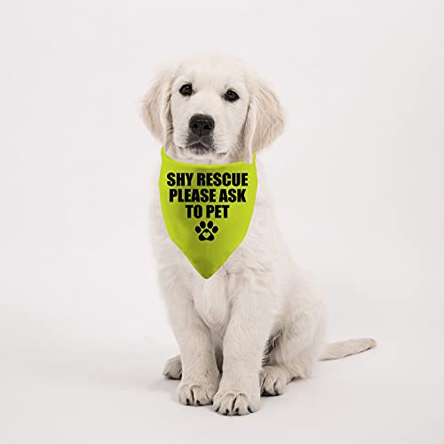 1 Piece Rescue Dog Shy Rescue Please Ask to Pet Dog Bandana Ask to Pet Handkerchief Scarf (Shy Rescue Yellow)