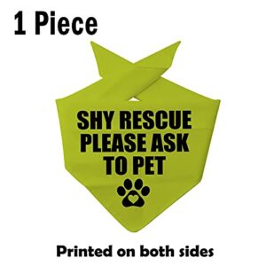 1 Piece Rescue Dog Shy Rescue Please Ask to Pet Dog Bandana Ask to Pet Handkerchief Scarf (Shy Rescue Yellow)