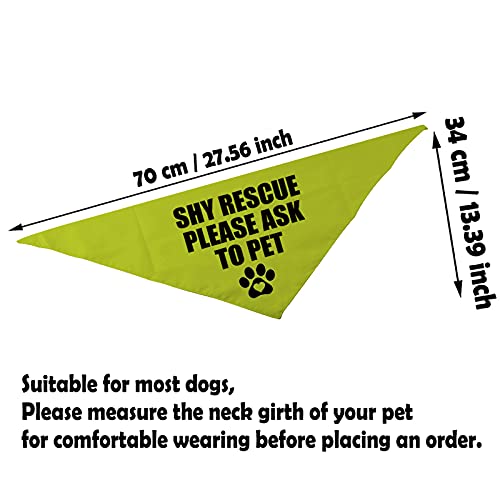 1 Piece Rescue Dog Shy Rescue Please Ask to Pet Dog Bandana Ask to Pet Handkerchief Scarf (Shy Rescue Yellow)