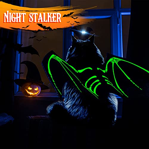 6 Pieces Halloween Pet Costumes Halloween Cat Bat Costume with Night Fluorescence Cat Vampire Cloak Pet Wizard Hat Dog Bat Headband Pumpkin Ghost Pendant for Dogs Cats Halloween Party Cosplay Party