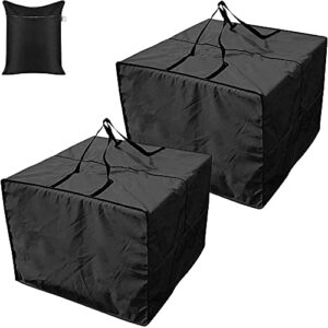 outdoor patio furniture seat cushions storage bag ucare waterproof 420d oxford fabric pillow under-bed storage organizer large capacity clothing storage bags (2 pcs, black)