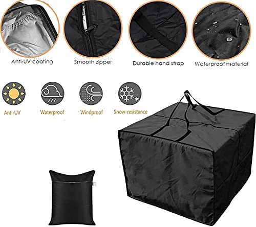 Outdoor Patio Furniture Seat Cushions Storage Bag UCARE Waterproof 420D Oxford Fabric Pillow Under-Bed Storage Organizer Large Capacity Clothing Storage Bags (2 PCS, Black)