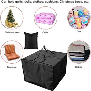 Outdoor Patio Furniture Seat Cushions Storage Bag UCARE Waterproof 420D Oxford Fabric Pillow Under-Bed Storage Organizer Large Capacity Clothing Storage Bags (2 PCS, Black)