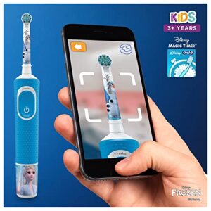 Oral-B Kids Electric Toothbrush Head, with Frozen 2 Characters, Extra Soft Round Bristles, for Ages 3+, Pack of 4, White