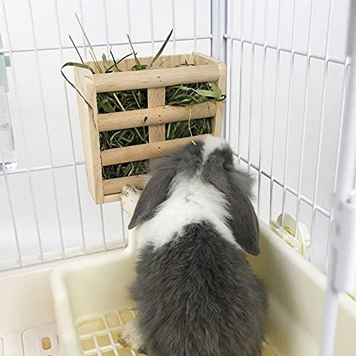 Zboro Rabbit Hay Feeding Rack Home Hand-made Food Dispenser Feeding Rack Bracket Cage Feeder For Rabbits Guinea Pigs Chinchillas-13551