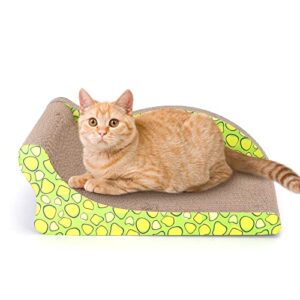 nobleza cat scratch pad, reversible double-side cardboard scratcher lounge with catnip, premium recyclable corrugated scratching couch bed sofa for indoor cats