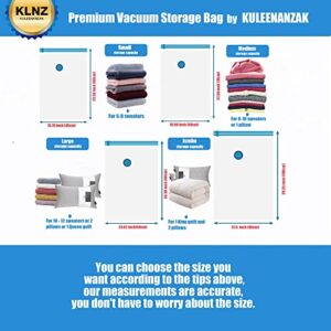 Premium Vacuum Storage Bags. Transparent 80% More Storage Hand-Pump for Travel Double-Zip Seal and Triple Seal Turbo-Valve for Max Space Saving Clear the room (8 × Jumbo)80cm100cm storage bedroom