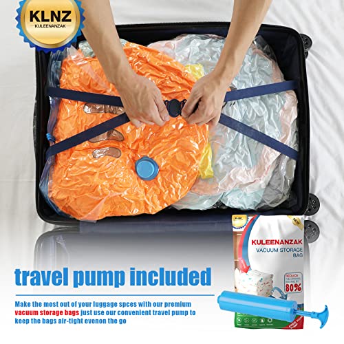 Premium Vacuum Storage Bags. Transparent 80% More Storage Hand-Pump for Travel Double-Zip Seal and Triple Seal Turbo-Valve for Max Space Saving Clear the room (8 × Jumbo)80cm100cm storage bedroom