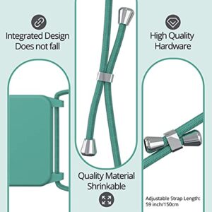 Blaspins Crossbody Strap Phone Case for iPhone 12 Mini, Adjustable Rope, Belt Neck Lanyard, String Detach Lanyard, Drop Proof Sturdy, Wrist Hands Free Protective Cover 5.4 inch 12 Mini - Pine Green