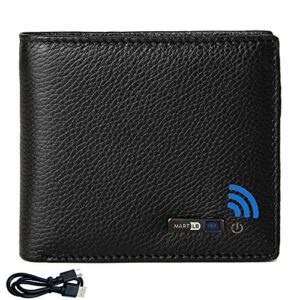 trackable bluetooth anti-lost wallet for men, minimalist slim leather wallet with gps position locator & finder tracker credit card gift box