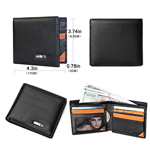 Trackable Bluetooth Anti-Lost Wallet for Men, Minimalist Slim Leather Wallet with GPS Position Locator & Finder Tracker Credit Card Gift Box