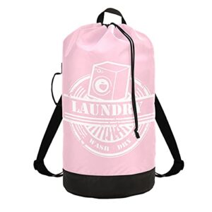 pink laundry bag backpack washable large enough dirty clothes organizer for vacation road trip essentials drom