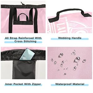 Pink Laundry Bag Backpack Washable Large Enough Dirty Clothes Organizer for Vacation Road Trip Essentials Drom