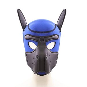 onundon doggy mask halloween hood puppy mask for cosplays masquerade (blue)