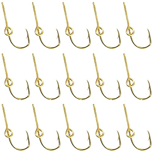 15PCS Gold Hat Clip Hats Pins Fish Hook Hooks Custom Hook Set High Carbon Steel