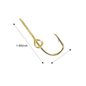 15PCS Gold Hat Clip Hats Pins Fish Hook Hooks Custom Hook Set High Carbon Steel