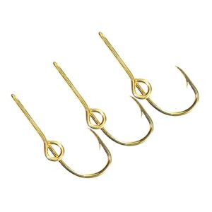 15PCS Gold Hat Clip Hats Pins Fish Hook Hooks Custom Hook Set High Carbon Steel