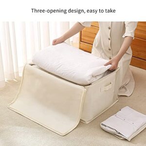 Vailando Large Canvas Comforter Storage Bags Closet Organizer for Clothes Sweater Clothes Organizer with Dual Zipper Three Carrying Handles for Blanket Closet Storage Container 1 Pack
