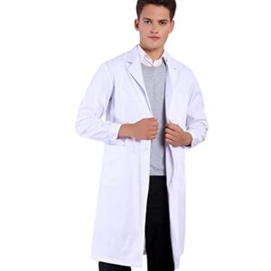 clanitris long sleeve women lab coat uniforms coat jacket with 3 pockets 38 inch classic fit (white, x-large)