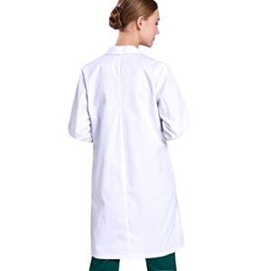 CLanItris Long Sleeve Women Lab Coat Uniforms Coat Jacket with 3 Pockets 38 inch Classic Fit (White, X-Large)