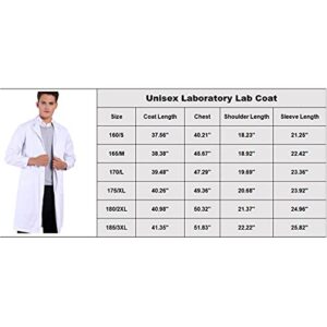 CLanItris Long Sleeve Women Lab Coat Uniforms Coat Jacket with 3 Pockets 38 inch Classic Fit (White, X-Large)